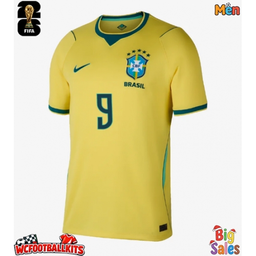 Brazil Matheus Cunha #9 Replica Home Stadium Shirt World Cup 2026 Short Sleeve